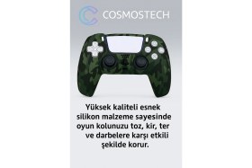 Resim Cosmostech Ps5 Dualsense Joystick Koruyucu Silikon Kılıf Army Yeşil - Yüksek Kaliteli, Esnek, Army Yeşil Desenli Kaplama 