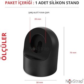 Resim NovStrap Apple Watch Tüm Seriler ile Uyumlu Masaüstü Şarj Standı Silikon Dock MAVİ 