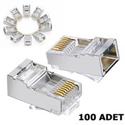Resim Cat6 Metal Rj45 Jack Konnektör Uç Lan Ethernet Jak 100 Adet 