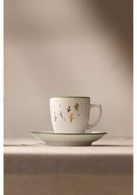 Resim Rakle Botanical Seramik 2'li Kahve Fincan Takımı 110 Cc Renkli 