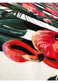Resim Döşemelik Kumaş Dijital Baskı Flamingo Desen 