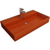 Resim Bocchi Milano Tezgah Üstü Lavabo 80 Cm Parlak Turuncu 1377-012-0126 