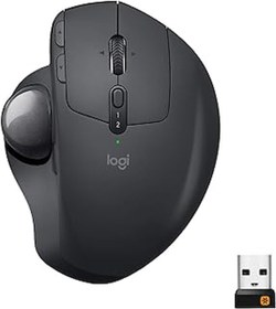 Resim MX Ergo Mouse, Gelişmiş Kablosuz Trackball, Ergonomik Tasarım, 20° Eğme Açısı, Unifying USB Alıcı, 8 Tuş, Çoklu Cihaza Bağlanma Özelliği, Siyah 