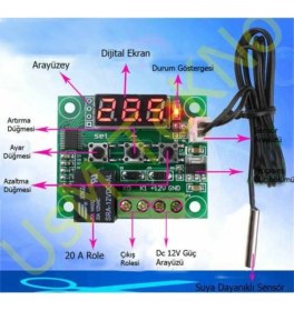 Resim Dijital 12V Termostat, Akvaryum ve Kuluçka Için Güçlü ve Güvenilir Kontrol Sistemleri 