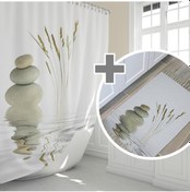 Resim Zethome Stone And Reed Banyo Paspas Ve Tek Kanat Duş Perdesi 1x12 Çok Renkli 
