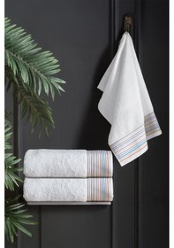 Resim Sarev Espora Beyaz %100 Pamuk Banyo Havlusu 80x150 Cm Beyaz 