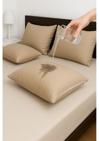 Resim Formeya 2'li Kahve Fermuarlı Sıvı Geçirmez Yastık Koruyucu Alez 