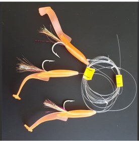 Resim Aldos Silikon At Çek Takımı, V8 Silikon Balıklı Çapari 6,5 CM 2 Adet Limon 