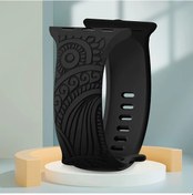 Resim Gaojunshop01 Siyah 38 40 41 Mm Uyumlu Folk Engraving Kadın İwatch Spor Bilek Bandı 