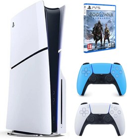 Resim Sony Playstation 5 slim Cdli versiyon + 2.kol Dualsense Mavi +God Of War Ragnarok ( İthalatçı Garantili ) 