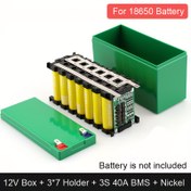 Resim 3S 40A BMS'li 12V Lityum Pil Kılıf Kiti - 3x7 18650 Pil Depolama için ABS Plastik Kutu, Motosiklet Püskürtücü Pil Montajı, 21x 18650 Hücre için Dayanıklı Snap-in Tutucu, Kurşun Asit Yerine 
