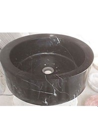 Resim Toros Siyah Kalın Kenar Silindir Lavabo 