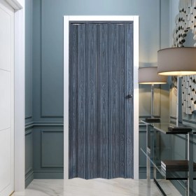 Resim Faran Dekorasyon 72 x 215 Antrasit Renk Camsız Pvc Akordiyon Katlanır Kapı - Frnakmodel-02 