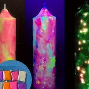 Resim Karardayken Parlayan Mum Yapım Kiti - Yüksek Parlaklıkta Luminöz Toz, Ev Dekorasyonu için DIY Reçine Dolgu 