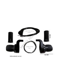 Resim HSGL BİSİKLET SİYAH VİTES KOLU SET NOKTALI 3X7 Mavi - Beyaz 