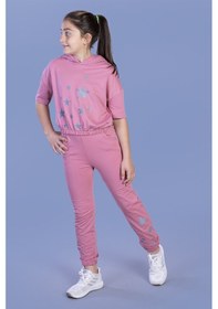 Resim Toontoy Kids Toontoy Kız Çocuk Reflektörlü Yıldız Baskılı Eşofman Takımı Siyah 