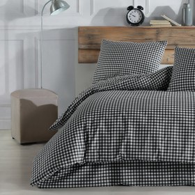 Resim Mini Kare Siyah %100 Pamuk Ranforce Battal Boy Nevresim Takımı 