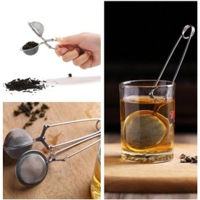 Resim Kitchen Soft Paslanmaz Çelik Çay Süzgeci Maşalı Estetik Sunum İçin Tasarlandı 