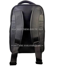 Resim Çantachım Deri Suya Dayanıklı Siyah 15.6'' İnç Laptop Sırt Çantası Siyah 