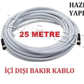 Resim 25 Metre Uydu Anten Çanak Lnb Eve Inen Hat'line Kablosu Full Hd 