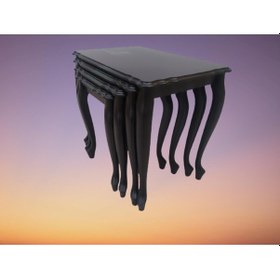 Resim Zigon Sehpa Lükens Klasik Parlak Siyah Lake Renk Itinalı Paketle 