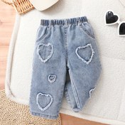 Resim Kızlar için 2025 yeni şık yazlık denim pantolon, bebek ve çocuk üst giyim ince ilkbahar-summer kız pantolonu 