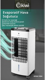Resim Kıwı Kfan-7494 3'Ü 1 Arada Hava Temizleyici, Nemlendirici Portatif Hava Soğutucu 60 Watt Beyaz 