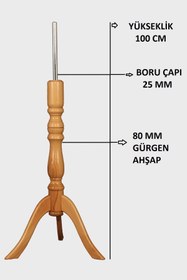 Resim Manken İstanbul Vernik Cilalı Gürgen Ahşap Dekoratif Terzi Mankeni Ayağı 