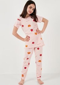 Resim Lela% 100 Pamuk Bisiklet Yaka Kısa Kollu Pijama Takımı Kız Çocuk PİJAMA TAKIMI 6651002 