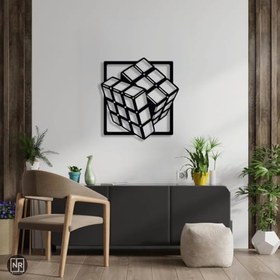 Resim NR Dizayn (195) Rubiks Küp Dekoratif Metal Tablo 69 X 67 