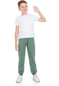 Resim My Hanne Beli Lastikli Erkek Bebek Jogger Eşofman Altı 50707-2 