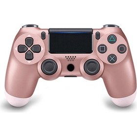Resim Aubyhe Ps4 İçin Kablosuz Bluetooth Oyun Kolu - 6 Eksenli Jiroskop, 3.5mm Ses Jack, Işık Çubuğu, Ergonomik Tasarım - Gül Kurusu Rengi 