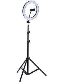 Resim Selfie Işığı Tutuculu Tripod 12" 32 CM Ring Light + 210 CM Işık Ayağı 