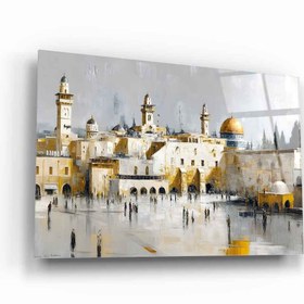 Resim Eski Kudüs Şehri Cam Tablo - 35*50 cm 