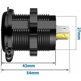 Resim 12V Dual USB Araç Şarj Soketi 5V 1A 2.1A Çift USB Ledli Su Geçirmez Şarj Adaptörü Oto 