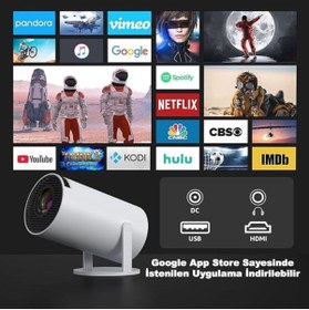 Resim Ventus Taşınabilir Sinema Projektörü Hy300 Telefon Destekli Android 11 Akıllı Projeksiyon Cihazı 