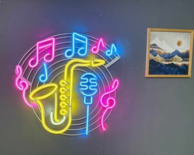 Resim Saksafon Neon Tabela - Kumandasız 
