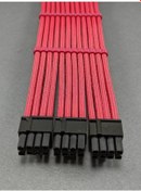 Resim MM 8+8+8 Pin Sleeved VGA (E.Kartı) Uzatma Kablosu Kırmızı 