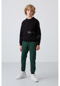 Resim Tommylife Tommy Life Çam Yeşil Pamuklu Kalın İçi Tüylü Yumuşak Dokulu Standart Fit Nakışlı Erkek Çocuk Eşofman Alt - 112 Çam Yeşili 