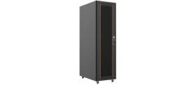 Resim Ager 22U 600X1000MM Dikili Tip Siyah Kabinet Vega AG-VB22U6010S1 Cam Kapak 