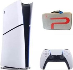Resim Playstation 5 Slim 1 TB Digital Edition Oyun Konsolu (İthalatçı Garantili) + Sony Playstation 5 Taşıma Çantası Gri/Kırmızı 