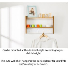 Resim Ahşap Askılık Raf ve Kitaplık Raf Eğitici Montessori Raf 2li Kahverengi 