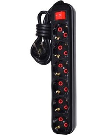 Resim Smart Socket SS6AKAG3S 6'lı Akım Korumalı & Anahtarlı Grup Priz 3 Metre Siyah 