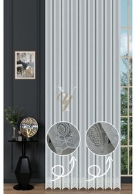 Resim 2415 Etek Tül Perde V-fikse Ekru 