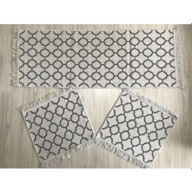 Resim Oto Koltuk Kilim Seti Gri - Beyaz 