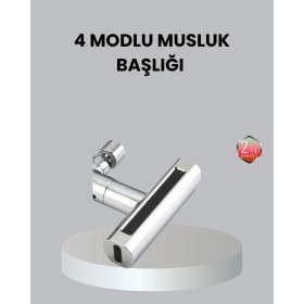 Resim 360° Dönebilen Musluk Başlığı 4 Fonksiyonlu Su Tasarruflu ve Dayanıklı 
