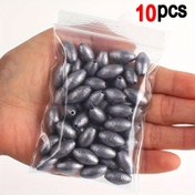 Resim 10 adet 2g-15g Balık Ağırlığı Batırıcı Zeytin Şekilli Rig Batırıcılar Balıkçılık Ağırlıkları Bölünmüş Atış Batırma Balıkçılık Takımı Aracı Aksesuarı 