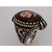 Resim Omar Silver Erkek Yüzük Mineli (504192176) 