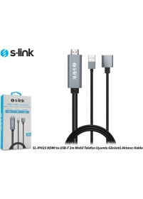 Resim S-Link SL-IPH25 HDMI To Usb-F 2m Mobil Telefon Uyumlu Görüntü Aktarıcı Kablo 