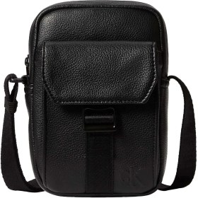 Resim Calvin Klein Siyah Erkek Postacı Çantası Webbıng Strap Slım Flap Reporter 